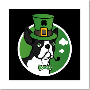 Leprechaun Boston Terrier Funny St. Patrick's Day Posters and Art